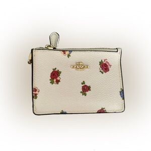 COACH MINI SKINNY ID CASE HEART PRINT:NWT CHALK/MULTI CW967
